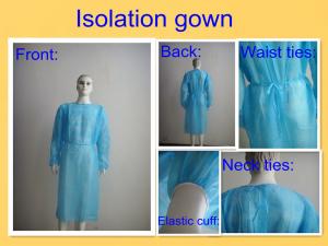 Round Neck Patient Disposable Plastic Gowns , Medical Isolation Gowns