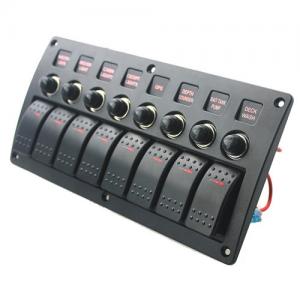 Wholesale 3PIN 240W Boat Electricals Electric Flame Retardant 8 Gang Switch Panel from china suppliers