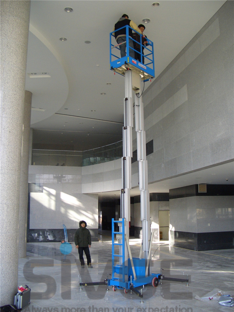 Wholesale 12 M Aluminum Alloy Double Mast Man lift Aerial Work Platform aerial platform lift from china suppliers