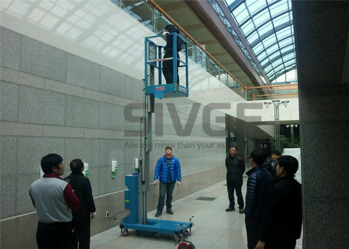 Wholesale Hydraulic Single Mast Aerial Work Platform 160kg Load 6m Height For Warehouses from china suppliers