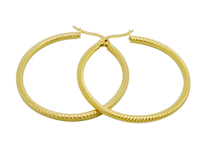 Wholesale 50mm Big Circle Male Hoop Earrings , Stainless Steel Gold Earrings from china suppliers