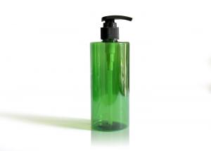 Green Cylinder PET Cosmetic Bottles For Body Lotion Products Half Transparent 300ml