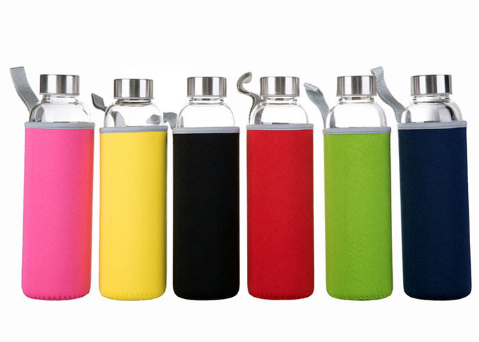 Wholesale 16 Oz Fancy Unbreakable Glass Water Bottle With Stainless Steel Cap from china suppliers