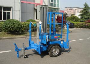 Wholesale Vertical Trailer Mounted Man Lift , Single Mast Trailer Boom Lift For Window Cleaning from china suppliers