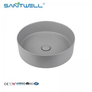 Bathroom Easy Cleaning 400mm Curved Ceramic Basin Above Counter Basin