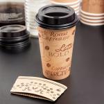 16oz single Wall Paper cup sleeve & lids