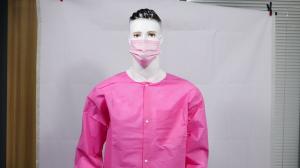 Wholesale Nonwoven Pink Disposable Lab Coats Blood Proof Waterproof Lab Jacket from china suppliers