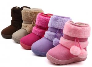 China Kids Warm Fur Winter Snow Boots For Outdoor Anti Slip on sale
