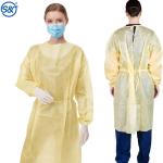 S&J Reusable Laminated Waterproof Non-woven PP PE Disposable Yellow Isolation