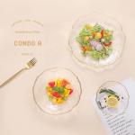 Hotel Practical Gold Rim Glass Charger Plates Multifunctional Sturdy