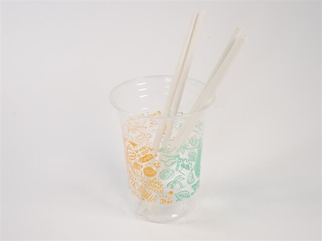 White Disposable Organic Wheat Straw , 6mm Bamboo Fiber Boba Straws