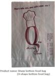 Sharp bottom food bag, v-shape bottom food bag,Flat Bottom Food Paper Bread Bag