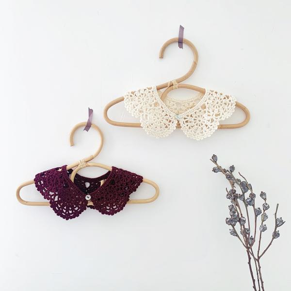 Y-F Baby Girls Two Color Lotus Leaf Collar Hand Crochet Cotton Lace Flower False Collar Accessories