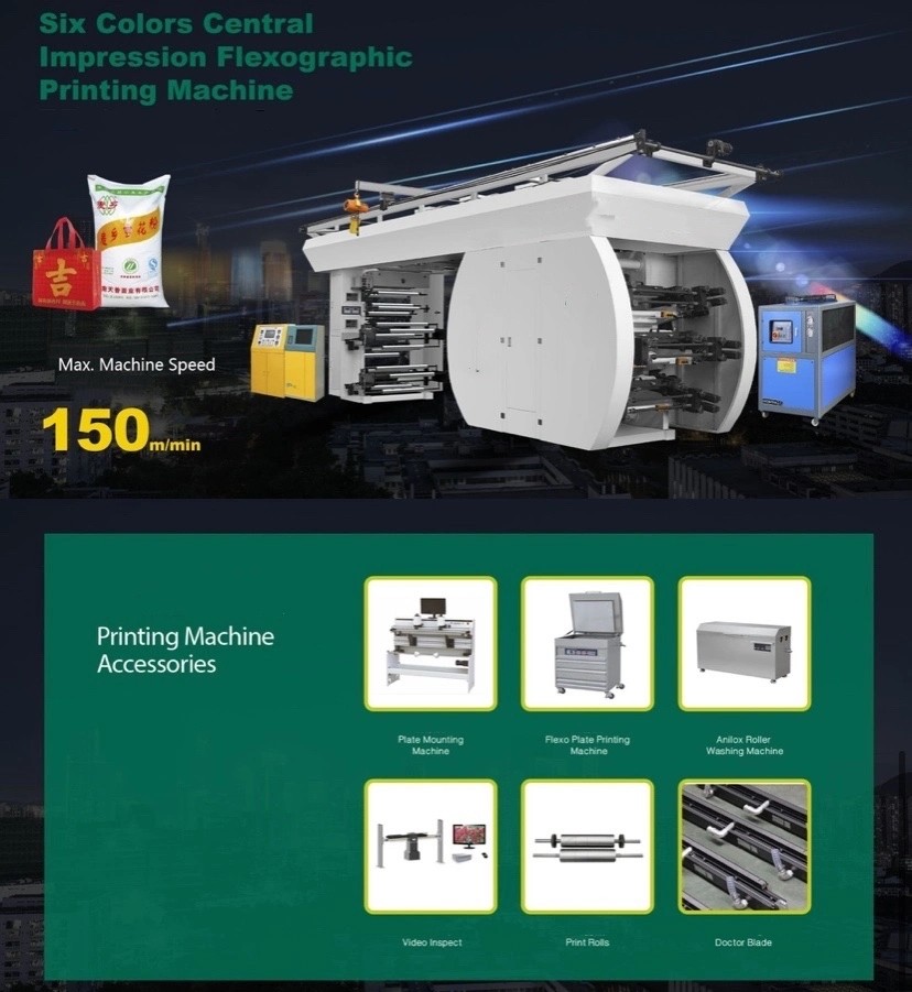 Automatic Non Woven Kraft Paper Printer Rice Nylon Plastic Bags to Bag Printing Machine#10-120m/min Printing speed