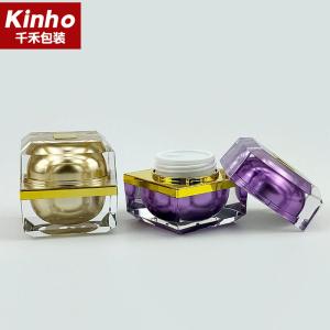 Wholesale PMMA Cosmetic Cream Jar Double Wall 30g 50g Square Cream Jar Gold from china suppliers