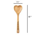 Bamboo heart shaped salad spoon wooden serving spoon