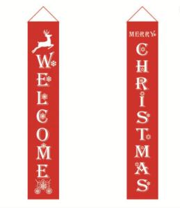 Wholesale Merry Christmas Fabric Hanging Banners Customized Size For Door Decoration from china suppliers