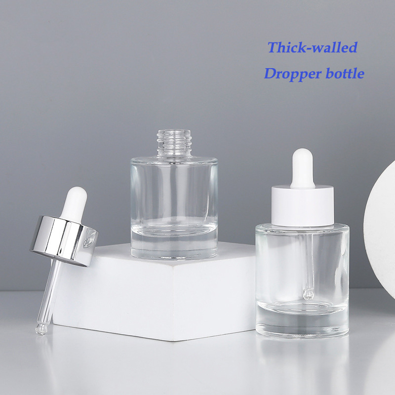 15ml 1oz 30ml 50ml Clear Frosted Glass Oil Bottle Green Transparent Dropper Bottle for Cosmetics Packaging Sealing Type