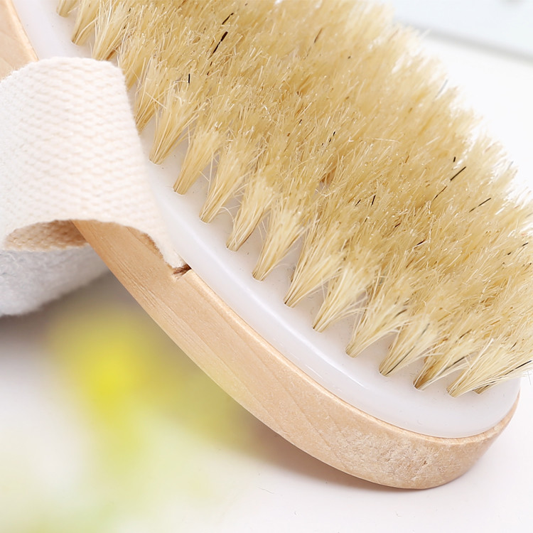 Spa Body Brush Soft Natural Bristle Shower Brushes Wooden Bath Shower Bristle Brush