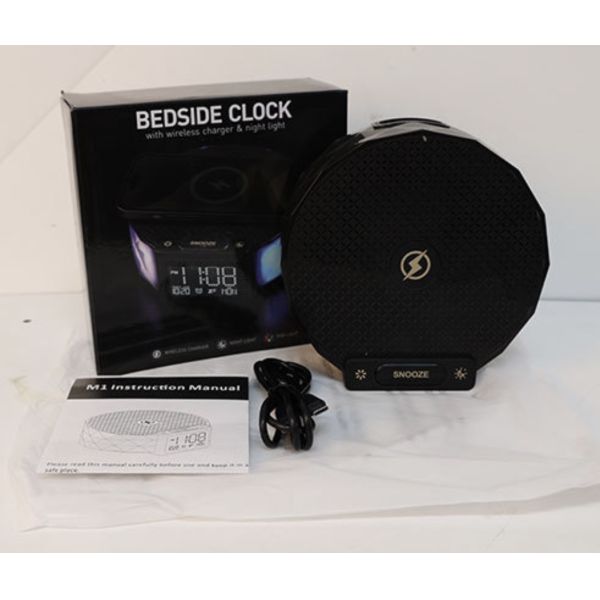 RGB Bedside Night Light 10W Smart Bluetooth Speaker Wireless Charging Lamp Clock Mobile Dock