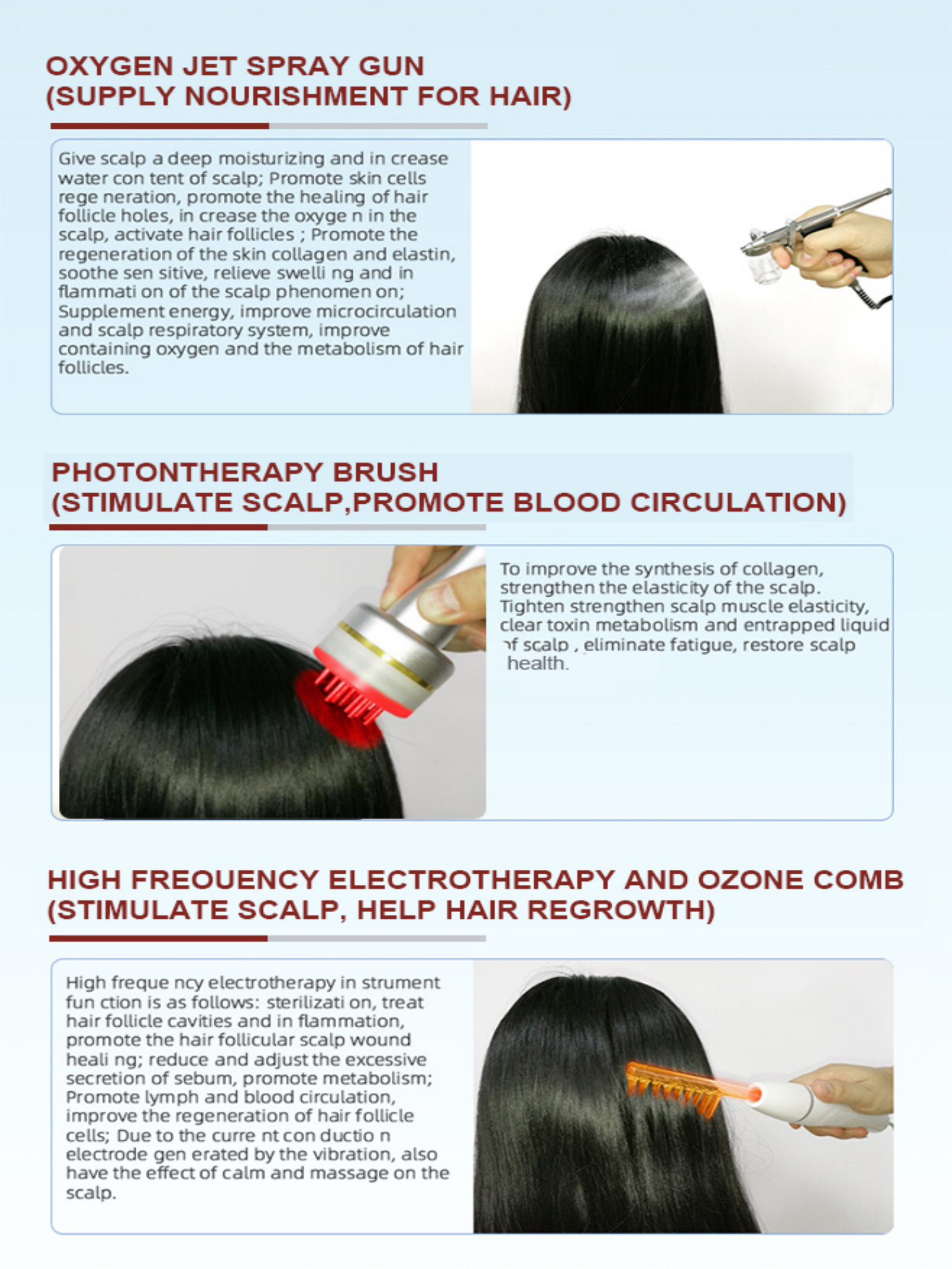 Red Light Laser Hair Regrowth Machine , Follicles Treatment Hair Growth Device
