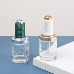 Custom Logo Green Clear Gold 30ml Glass Serum Bottle White Dropper Bottle