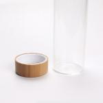 Fruit and Tea Infuser Water Bottle. Double Walled Glass Bottle with Bamboo lid