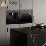 Solid Wood I Shape Kitchen Cabinet Wood Veneer Pantry Cupboards for Your Kitchen