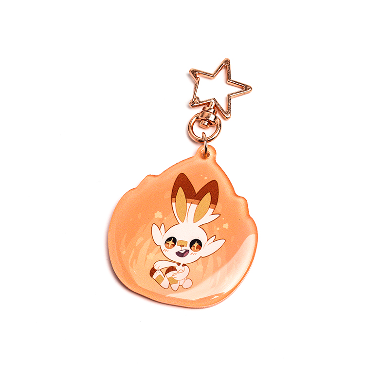 Eco-Friendly custom anime plastic key chain with Non-clear edge acrylic key chain