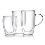 Customized Double Wall Glass Juice Latte Cup 450ml 600ml