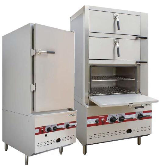 Commercial Three Door Gas Steamer Environmental Friendly Steam Cabinet