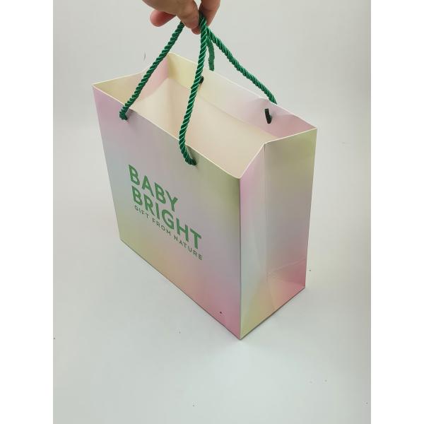 80-350gsm Shopping Paper Bags With Handle For Dresses Food With Printing Logo Pattern