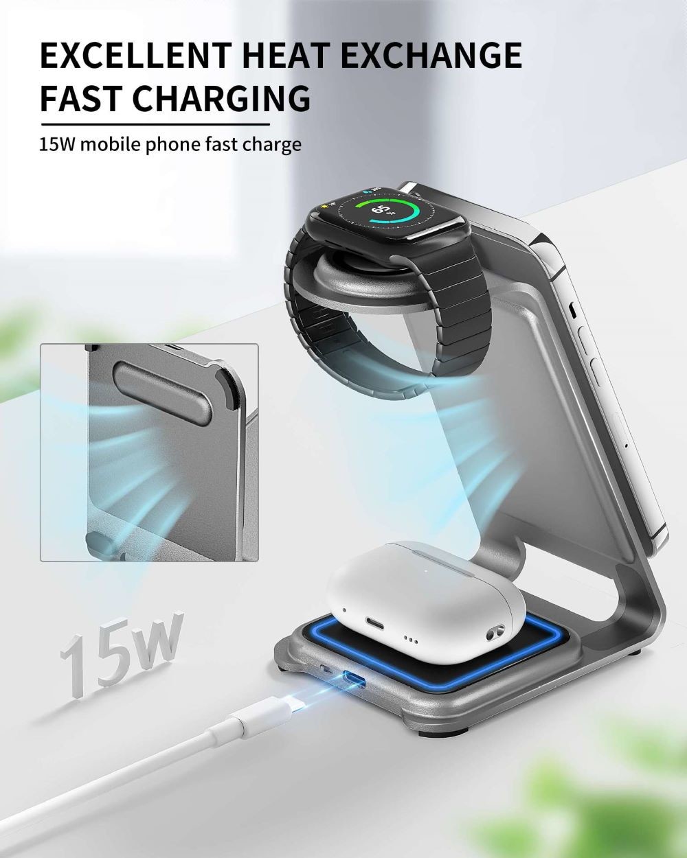 Factory Origin Metal Wireless Charger Compatible with IPhone OEM ODM
