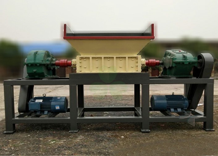 High Output Double Shaft Plastic Can Crusher / Recycling Shredder Machine