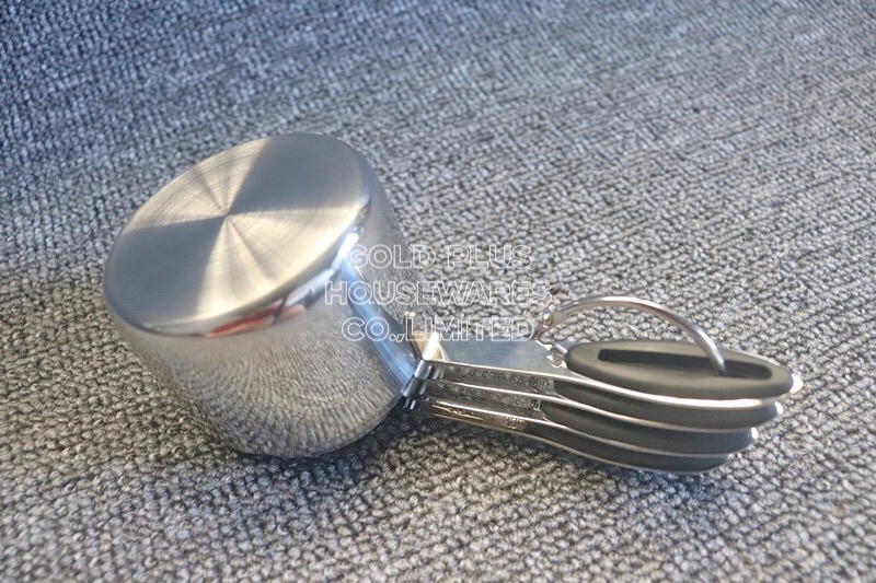 57g 80ml Round Flat Bottom Stainless Steel Measuring Spoon Natural Color