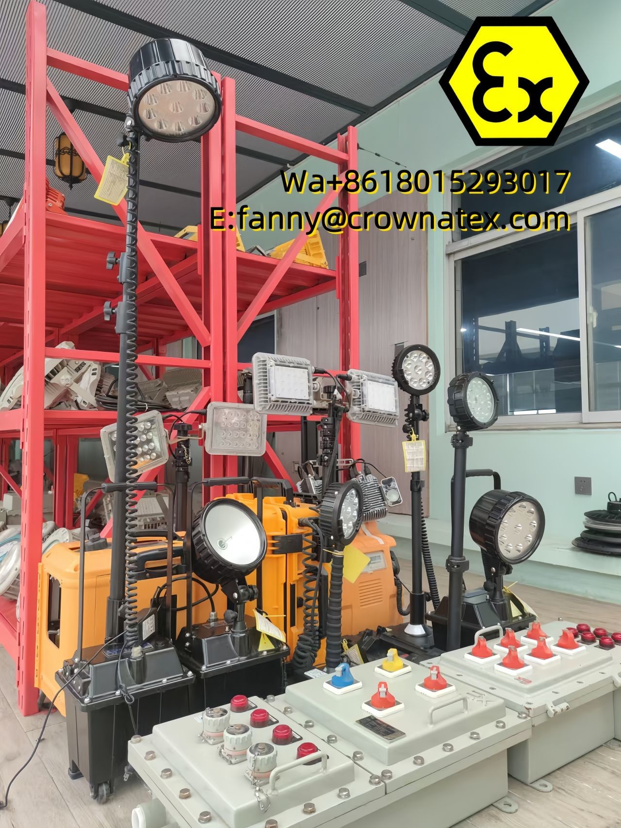 Zone 1 Offshore Onshore Explosion Proof Portable LED Working Lighting Whole Plastic GRP 100-295VAC For Oil Hazardou Environment
