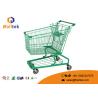 Buy cheap Green Supermarket Shopping Trolley Customized Logo With Coin Lock System from wholesalers