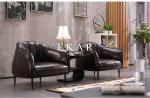 Upholstered Arm Stainless Steel Leg Leather Modern Leisure Chair ZZ-ZKB003