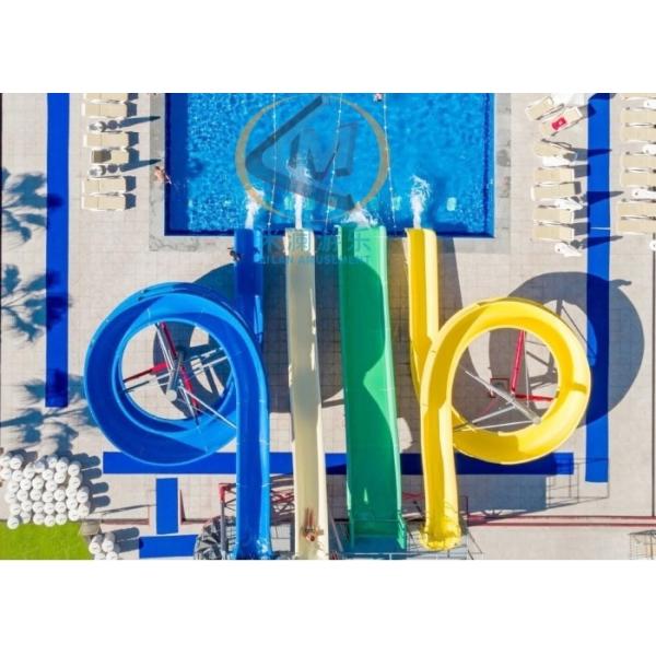 Aqua Park Outdoor Curved Slide Long Lifespan With Durable Construction