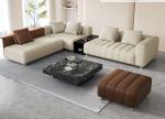 Minimalist Italian Leather Sofa Piano Key For Living Room Corner