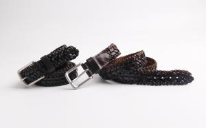 Wholesale Double Braided Woven Casual Leather Dress Belt With Silver Buckle For Girl from china suppliers