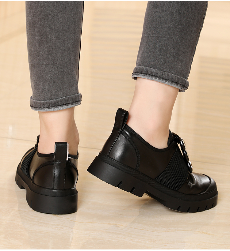 Black Flat For Women New Styles Office Lady Shoe , Casual Mary Jane Flat Shoe