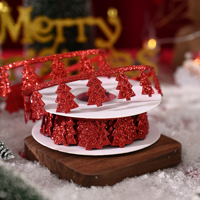 3cm*5y Ultrasonic Chritsmas Ribbon For Gift Packing And Garment Accessories