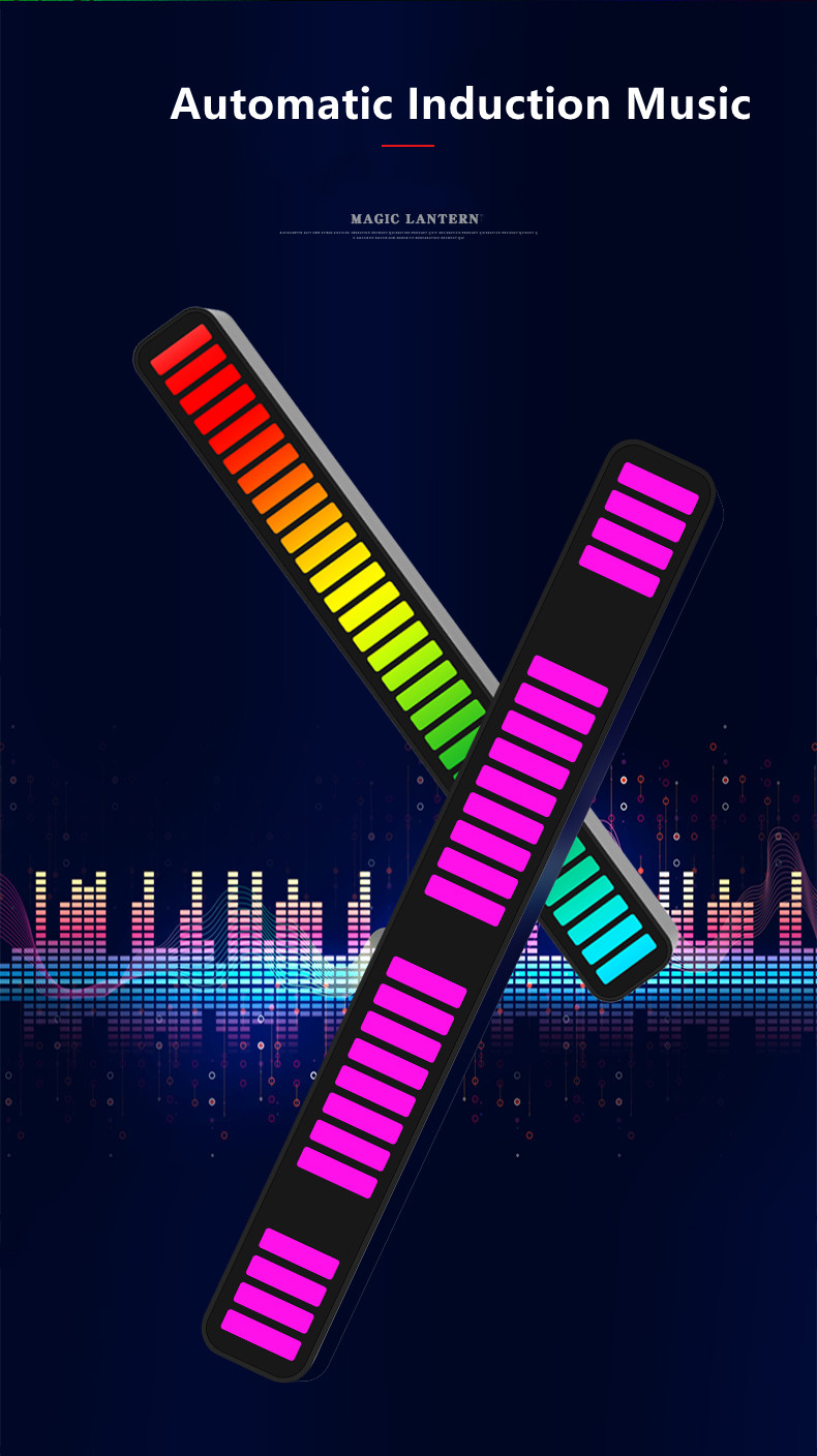 New Arrival Smart Music Pickup Rhythm Light Rechargeable RGB Sound-Activated Ambient lamp With APP control for Car Par