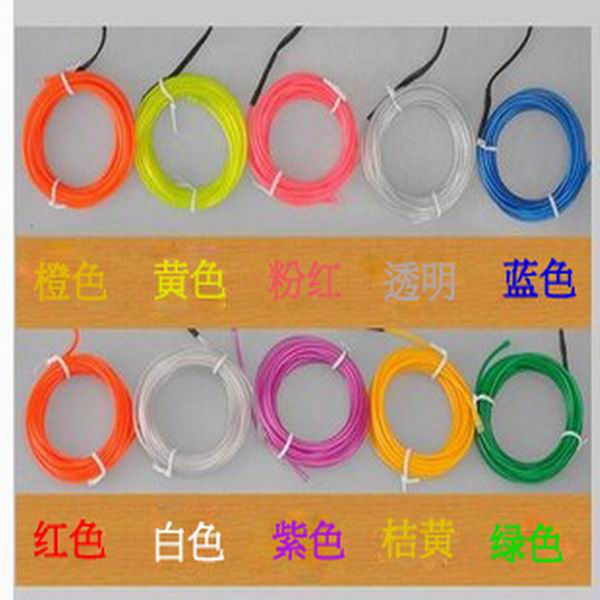 flexible colorful el wire, el cable