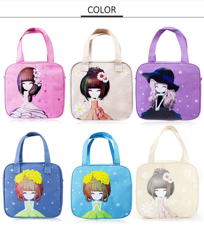 Non Toxic Cute Cartoon Polyester Cooler Lunch Bag
