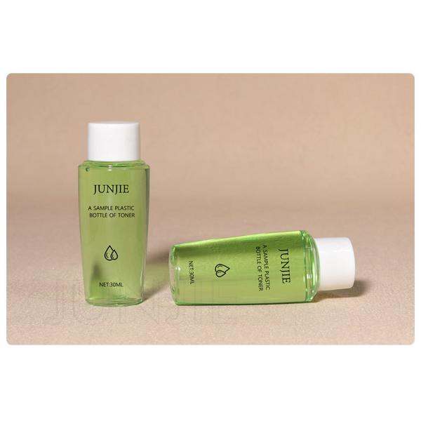 Luxury Empty Plastic Body Wash Bottle Flat Shoulder Toner Bottle with White Cap Frosted Clear White Shower Gel Packaging