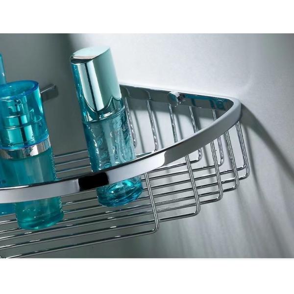 Brushed Bathroom Corner Shelf Stainless Steel SUS304 Single Layer