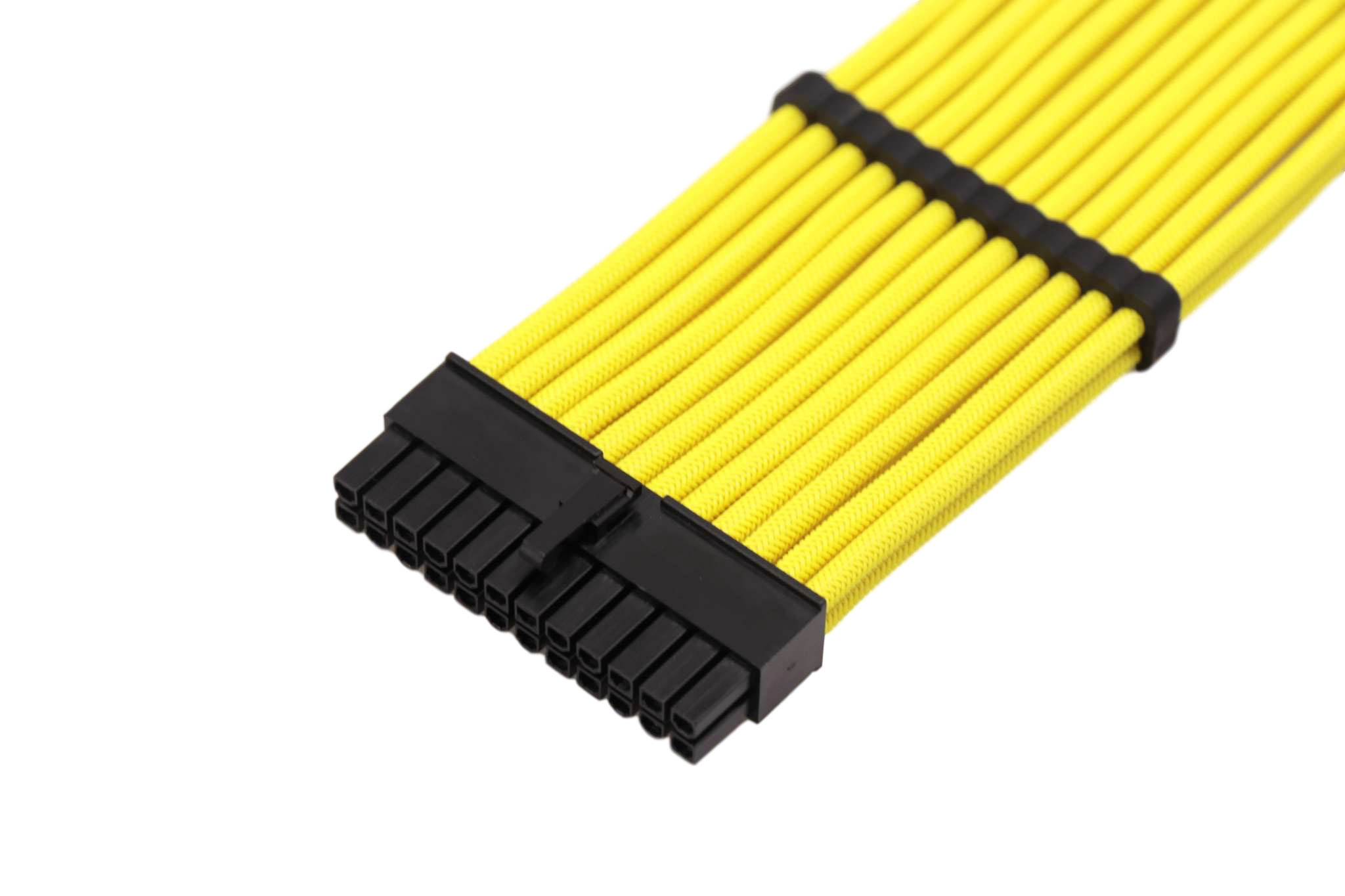 24Pin Braided Sleeved Extension Cord Power Cords Female Power Supply Extension Cable Cotton Cable 18AWG 300mm