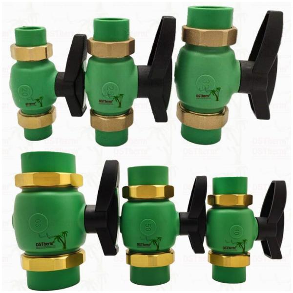 PPR Union Ball Valve Full Bore Ppr Double Union Ball Valve 20-63MM Exposed Installation
